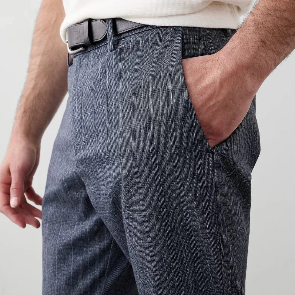 Banana Republic Factory Grayson Slim Tapered Pant, Glen Blue, 32x30 EUC